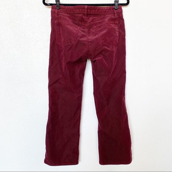 J Brand Oxblood Corduroy Selena Bootcut Cropped Pants Size 27 - Picture 8 of 9